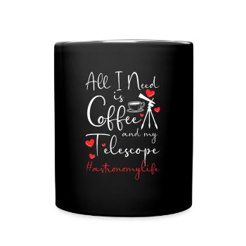 Astronomy Planets Galaxy Astronaut - Full Colour Mug - black - Front