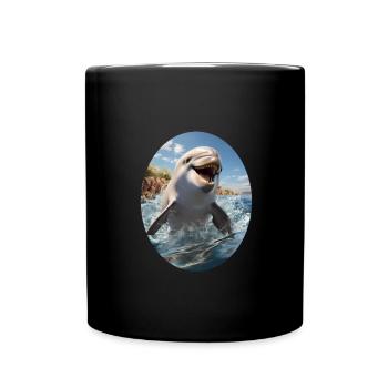 Delfin - Tasse einfarbig - Schwarz - Vorne