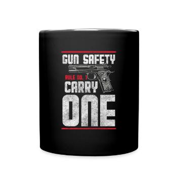 Waffenliebhaber Schießen Schusswaffe - Tasse einfarbig - Schwarz - Vorne