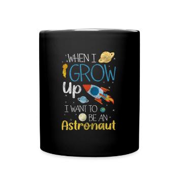 Weltall Sterne Mond - Tasse einfarbig - Schwarz - Vorne