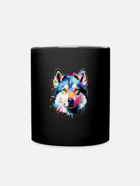 Malamute d’Alaska coloré - Mug uni - noir