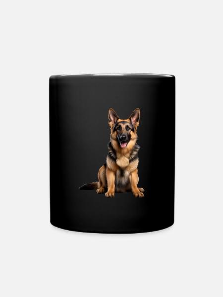 German Shepherd - Ensfarvet krus - sort