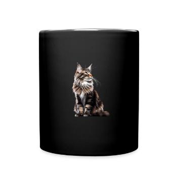Maine Coon - Tasse einfarbig - Schwarz - Vorne