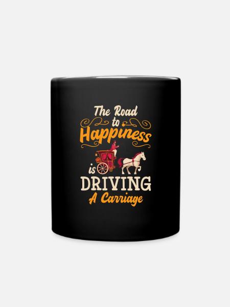 Pferdekutscher Mitfahrer Kutschierer Oldschool - Tasse einfarbig - Schwarz