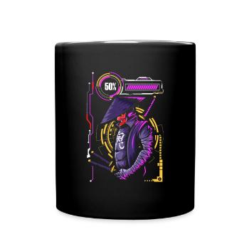 Cyberpunk Streetwear Japan Futuristisch - Tasse einfarbig - Schwarz - Vorne