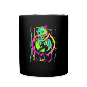 Cyberpunk Streetwear Gamer Technik - Tasse einfarbig - Schwarz - Vorne