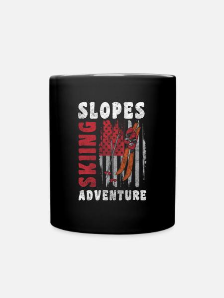 Snowboarden Piste Winter - Tasse einfarbig - Schwarz