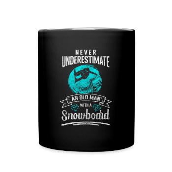 Snowboard Board Sport Winterurlaub - Tasse einfarbig - Schwarz - Vorne