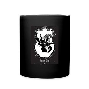 Orakel der schwarzen Katze - Tasse einfarbig - Schwarz - Vorne