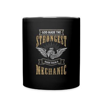 Auto Autowerkstatt Garage Autoschrauber - Tasse einfarbig - Schwarz - Vorne
