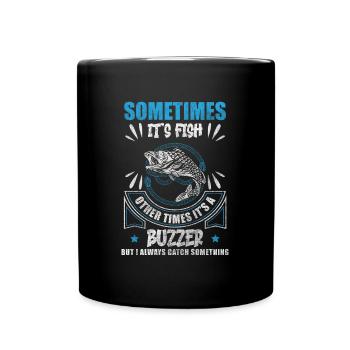 Angel Petri Heil Köder Teich - Tasse einfarbig - Schwarz - Vorne