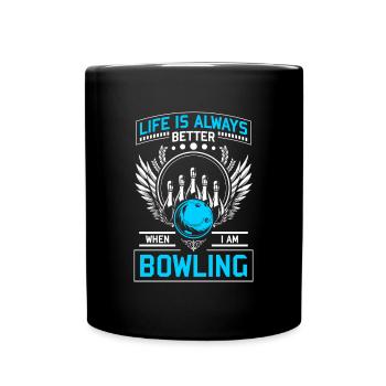 Bowlingkugel Bowling Team - Tasse einfarbig - Schwarz - Vorne