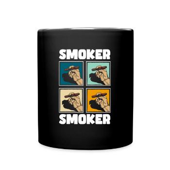 Tabak Kippe Dampfen - Tasse einfarbig - Schwarz - Vorne