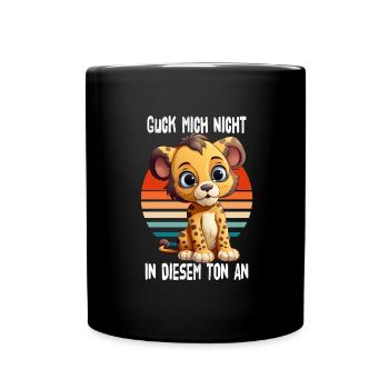 Ne me regarde pas sur ce ton, Léopard - Mug uni - noir - Devant