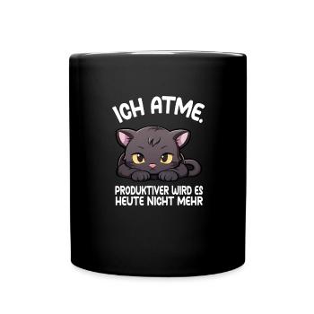 Ich Atme Panther - Tasse einfarbig - Schwarz - Vorne
