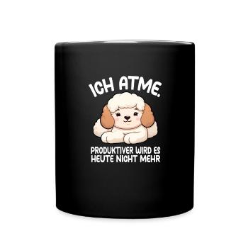 Je respire plus roductivement, il n’y a plus de caniche aujourd’hui - Mug uni - noir - Devant