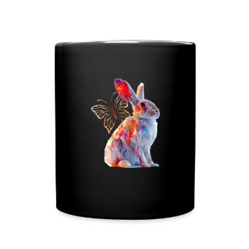 Hasen - Tasse einfarbig - Schwarz - Vorne