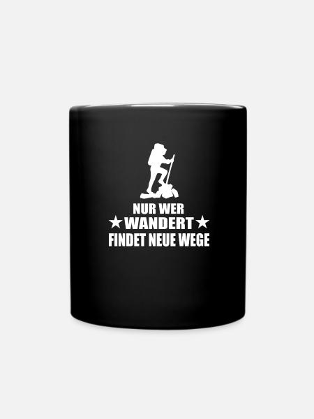 Wandern - Tasse einfarbig - Schwarz