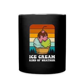 Ice Cream Cream Dessert Ice Cream - Full Colour Mug - black - Front