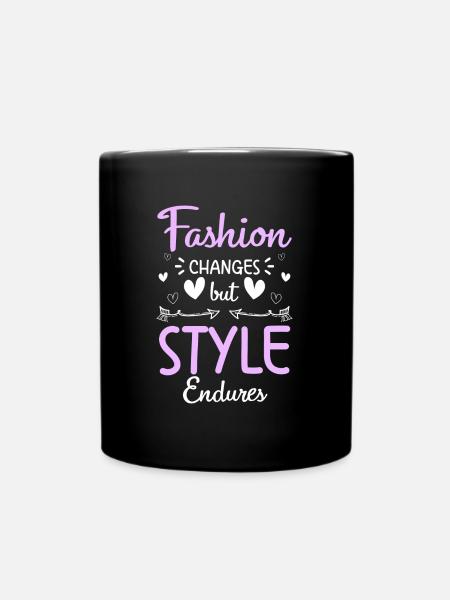 Mode Kleidung Laufsteg - Tasse einfarbig - Schwarz