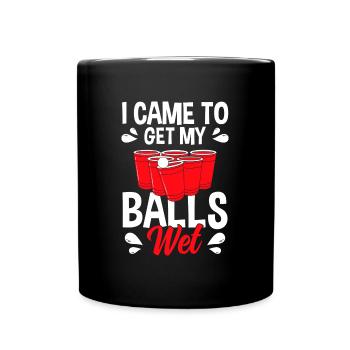 Beer Pong Trinkspiel Besaufen - Tasse einfarbig - Schwarz - Vorne