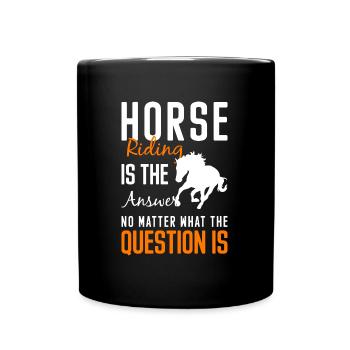 Reiten Stall Freundschaft Pferdesport - Tasse einfarbig - Schwarz - Vorne