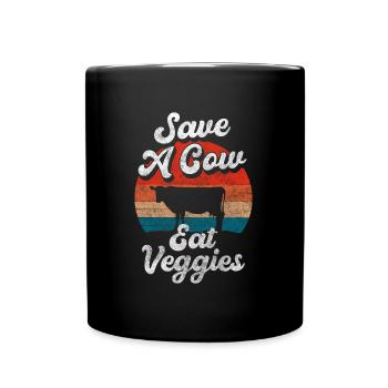 Nature végétalienne - Mug uni - noir - Devant