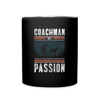Conducteur de calèche hobby oldschool - Mug uni - noir - Devant