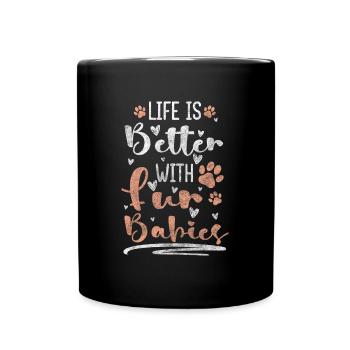 Hunde Vierbeiner Welpe Liebhaber - Tasse einfarbig - Schwarz - Vorne