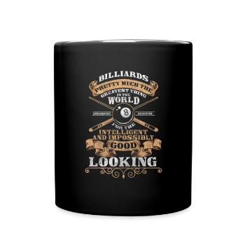 Billiard Spiel Kneipe Der Meister - Tasse einfarbig - Schwarz - Vorne