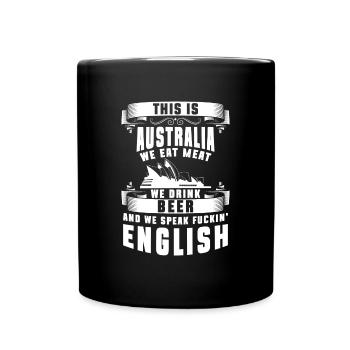 Australien Känguru Staat Australier - Tasse einfarbig - Schwarz - Vorne