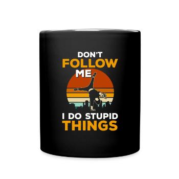 Freerunning Laufen Fitness - Tasse einfarbig - Schwarz - Vorne
