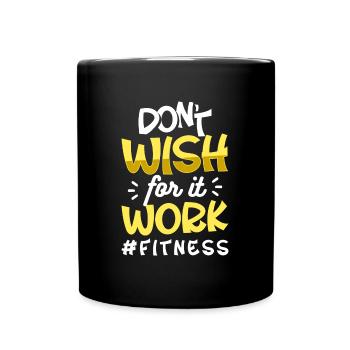 Cross Sportgerät Workout - Tasse einfarbig - Schwarz - Vorne