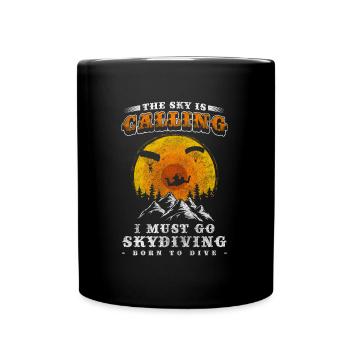 Skydiving Luft Hobby Gleitschirmfliegen - Tasse einfarbig - Schwarz - Vorne