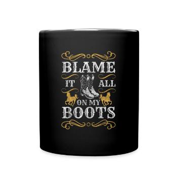 Western Country Cowboystiefel - Tasse einfarbig - Schwarz - Vorne