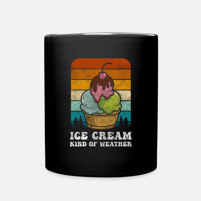 Boule de crème glacée molle Gaufre Crème glacée - Mug uni - noir