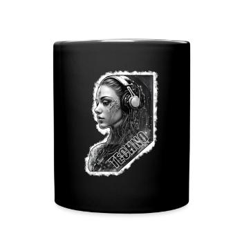 Musik Electro Strahlen - Tasse einfarbig - Schwarz - Vorne