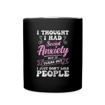 Introverti Solitaire réservé - Mug uni - noir - Devant