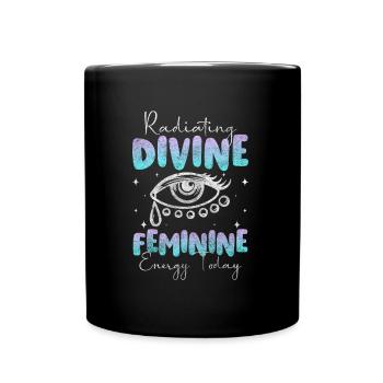 Mystisch Symbolik Mond - Tasse einfarbig - Schwarz - Vorne