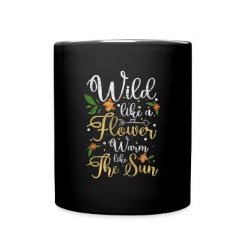 Blumen Zuneigung Romantisch Blüte - Tasse einfarbig - Schwarz - Vorne