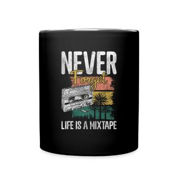 Cassette Radio 80s Vintage Childhood - Full Colour Mug - black - Front