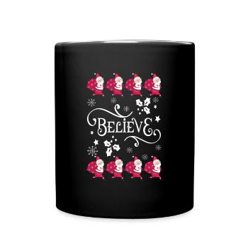 Noël Ugly cadeau Sweater Believe à Santa - Mug uni - noir - Devant