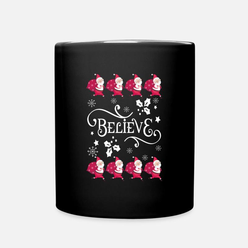 Weihnachten Ugly Geschenk Sweater Believe in Santa - Tasse einfarbig - Schwarz
