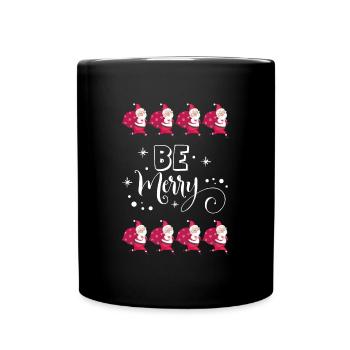 Pull moche cadeau de Noël Be Merry Santa - Mug uni - noir - Devant