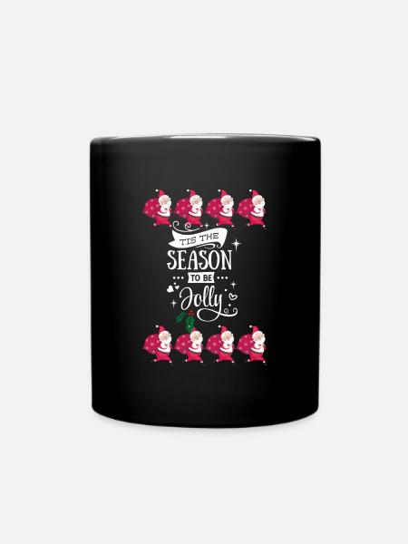 Weihnachten Ugly Geschenk Sweater Jolly Season - Tasse einfarbig - Schwarz