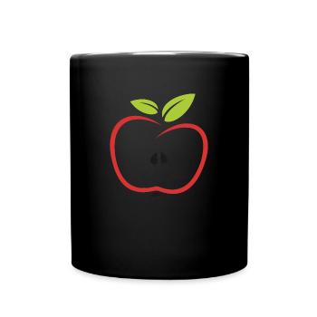 Apple apples fruit healthy vegetarian fruits - Full Colour Mug - black - Front