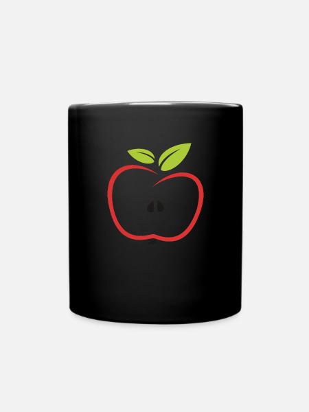 Apple apples fruit healthy vegetarian fruits - Full Colour Mug - black