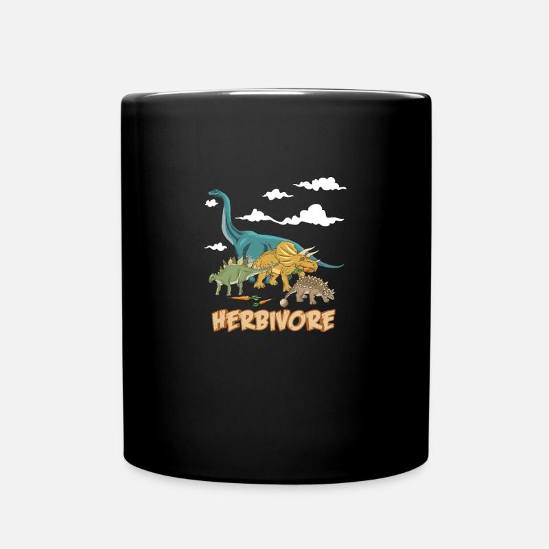 Dinosaur herbivore vegetarian | gift - Full Colour Mug - black