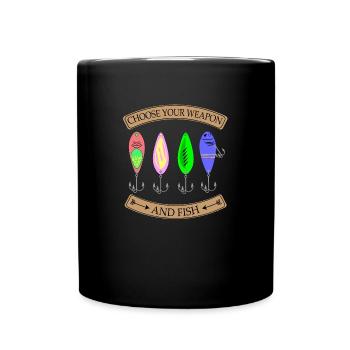 pêcheur à la ligne - Mug uni - noir - Devant