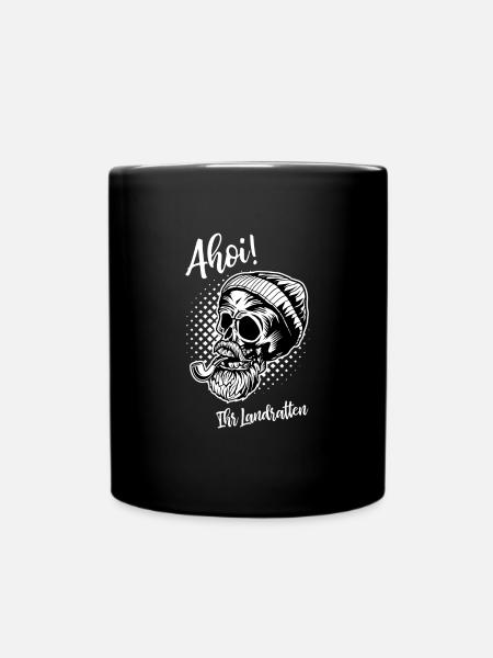 Ahoy your landlubber sailor North German Moin - Full Colour Mug - black